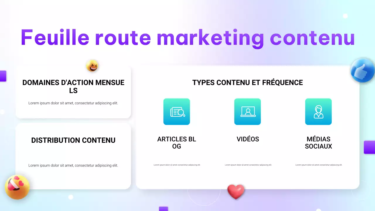 Présentation de marketing numérique avec dégradé violet moderne