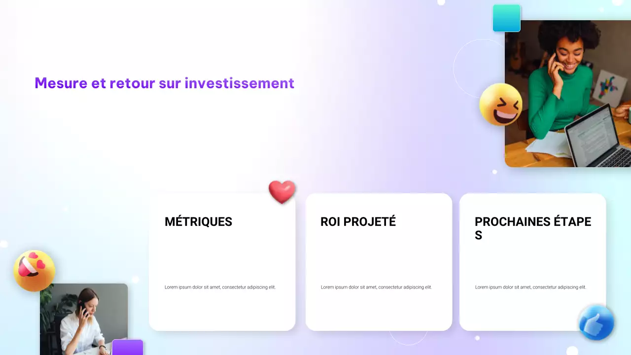 Présentation de marketing numérique avec dégradé violet moderne