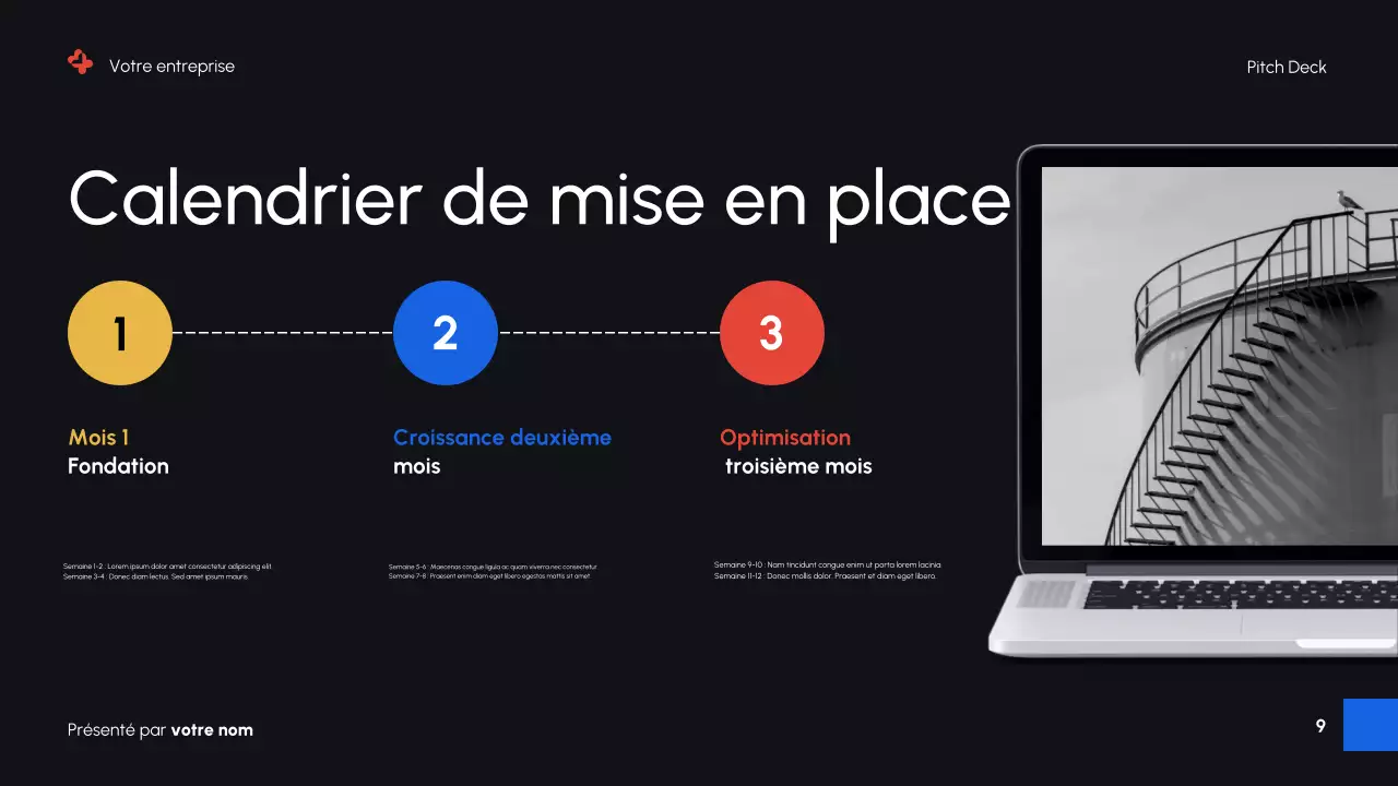 Présentation de promotion du marketing numérique moderne et noir