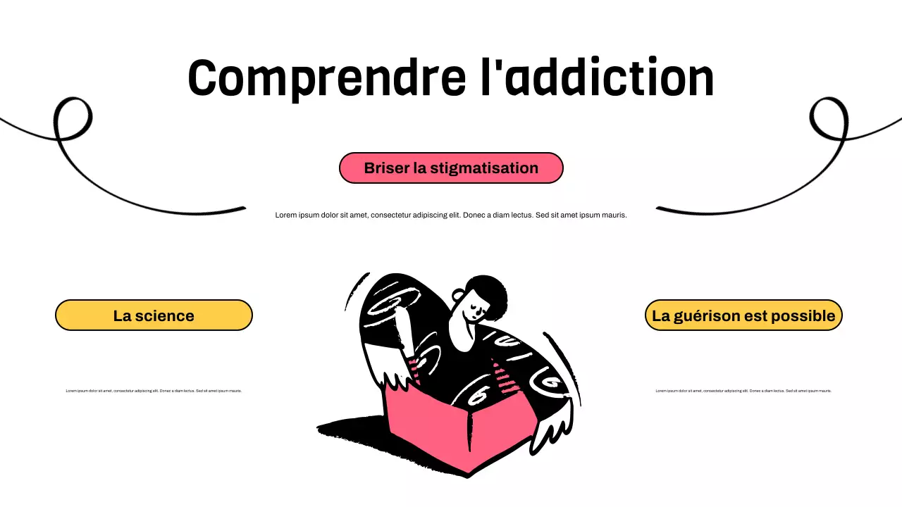 Présentation du traitement illustratif minimaliste rose