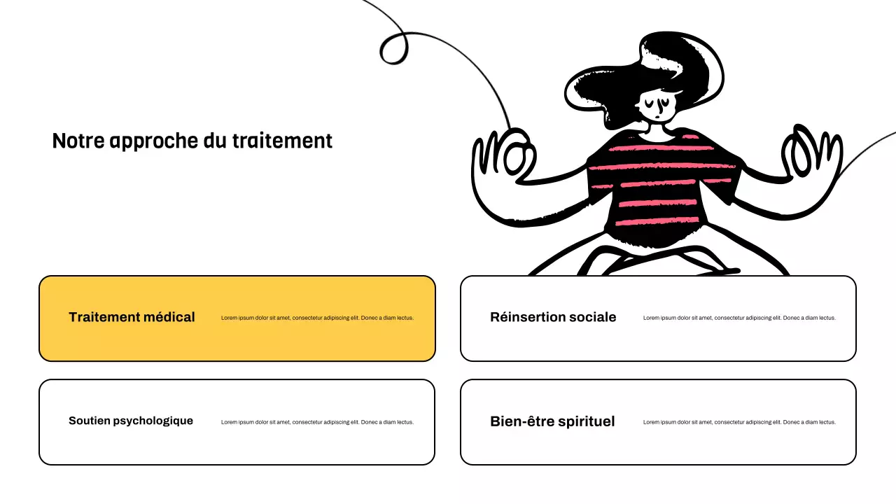 Présentation du traitement illustratif minimaliste rose