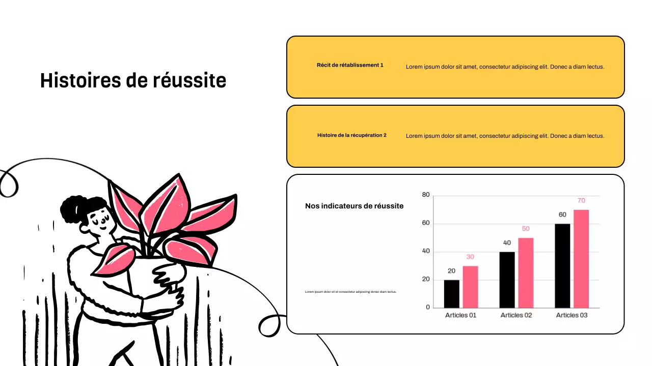 Présentation du traitement illustratif minimaliste rose