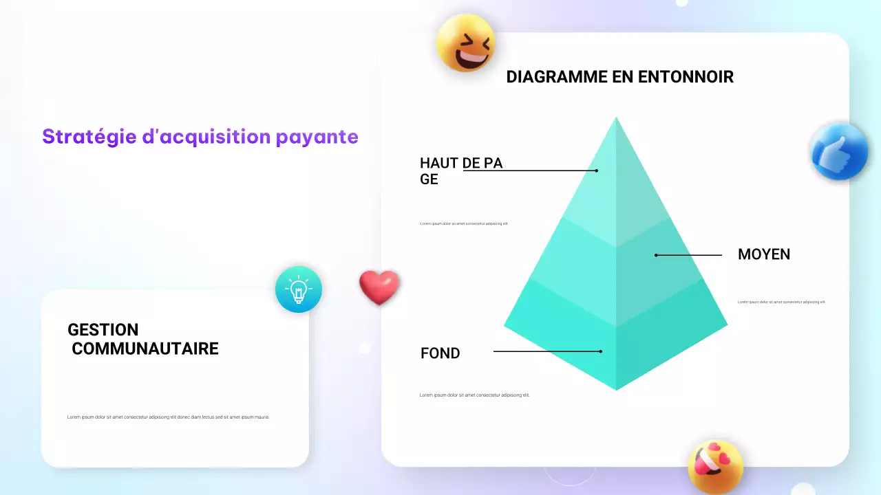 Présentation de marketing numérique avec dégradé violet moderne