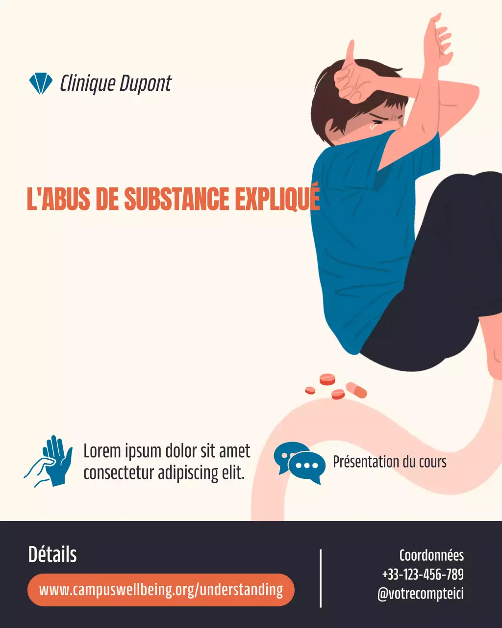 Publication Instagram d'informations sur la santé moderne d'Orange
