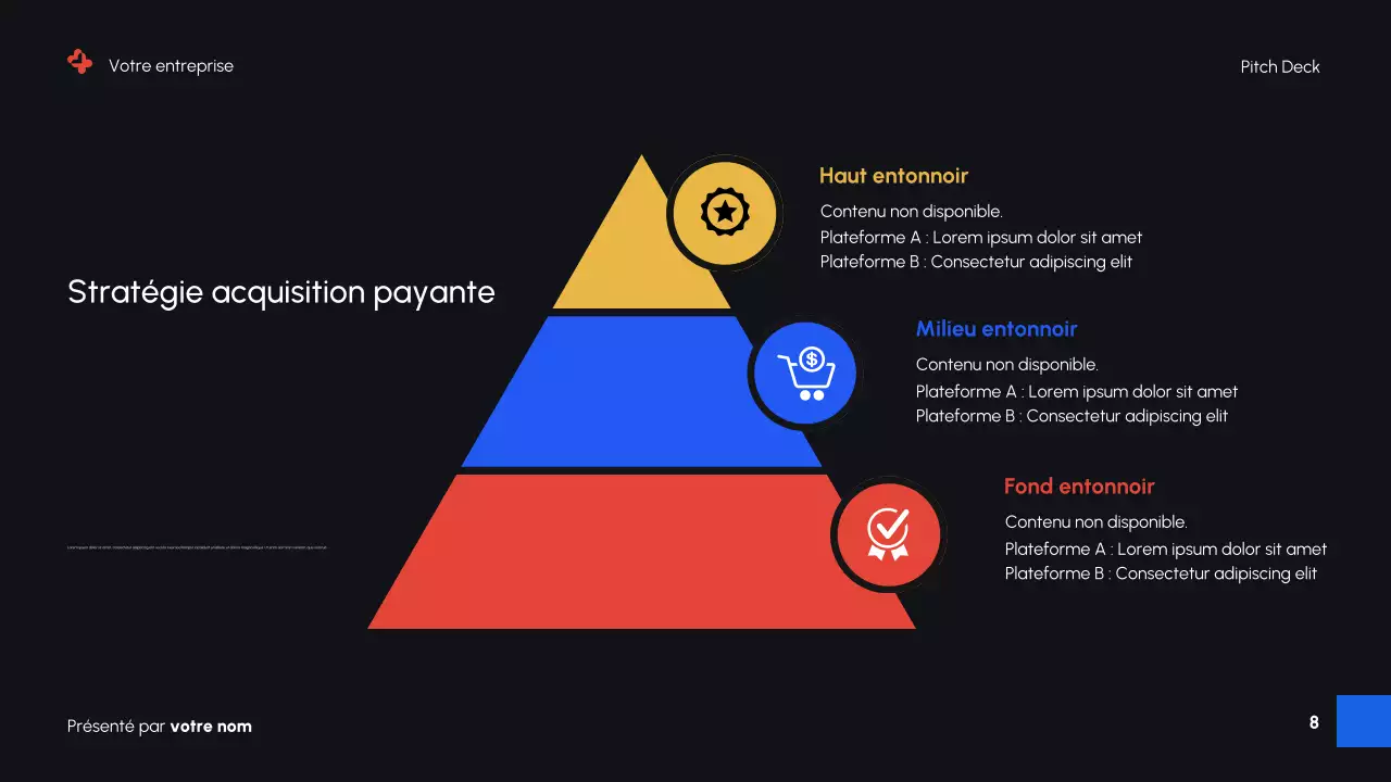 Présentation de promotion du marketing numérique moderne et noir