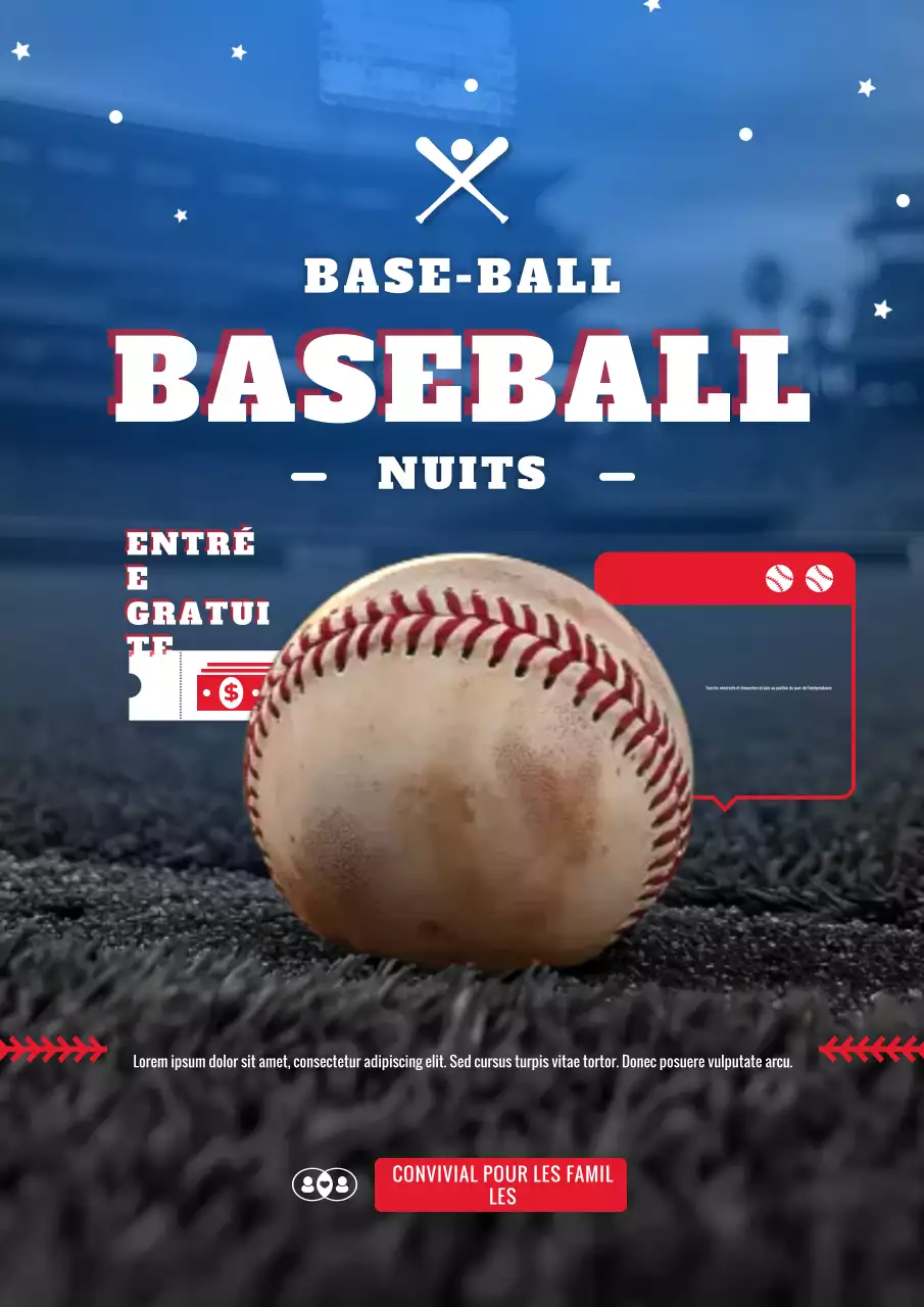 annonce d'un événement de baseball rétro rouge