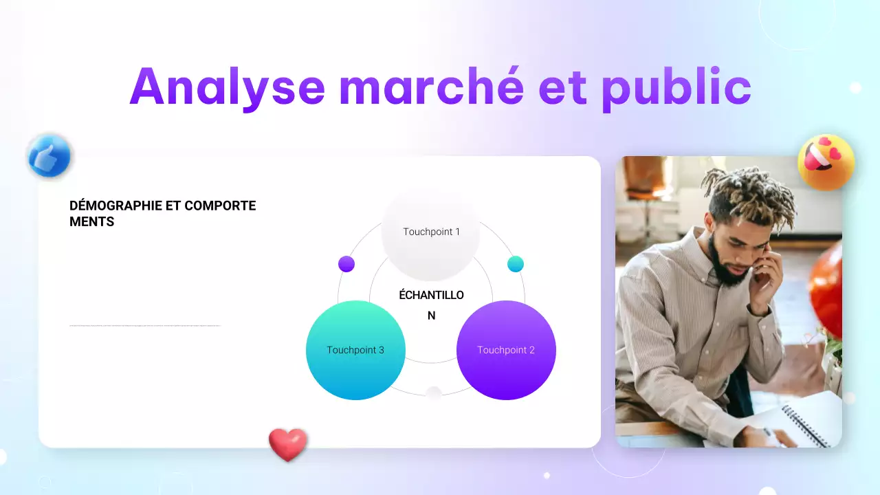 Présentation de marketing numérique avec dégradé violet moderne