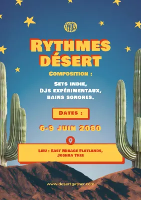 annonce d'un événement musical rétro orange