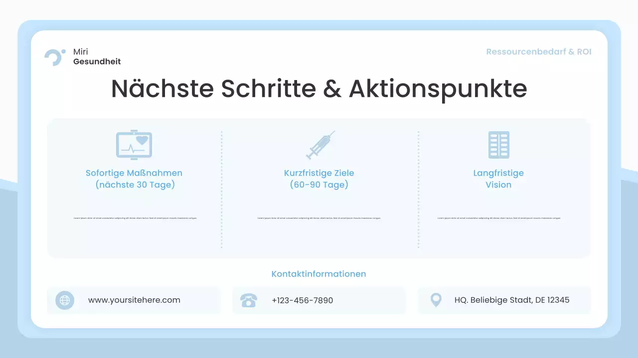 Blaue moderne Gesundheitspräsentation