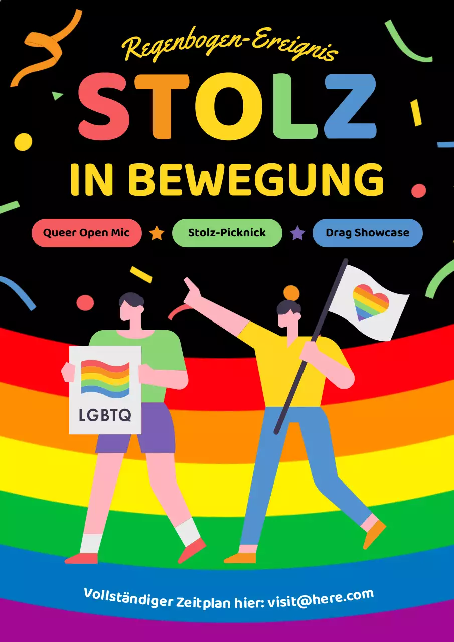 Regenbogen-Illustratives Pride-Event-Poster