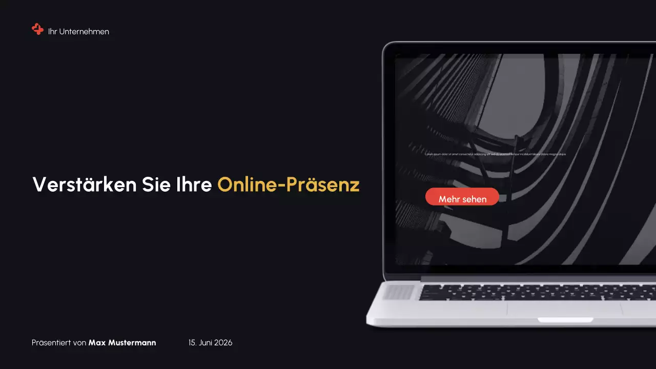 Schwarze moderne digitale Marketing-Promotion-Präsentation