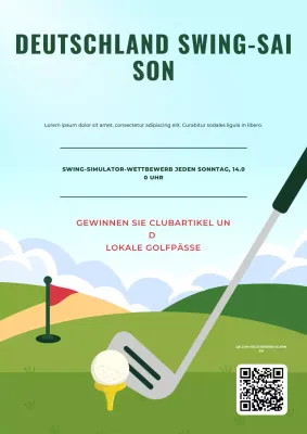 Grünes Retro-Golf-Einladungsplakat