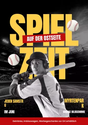 Rotes und gelbes Sportveranstaltungsplakat