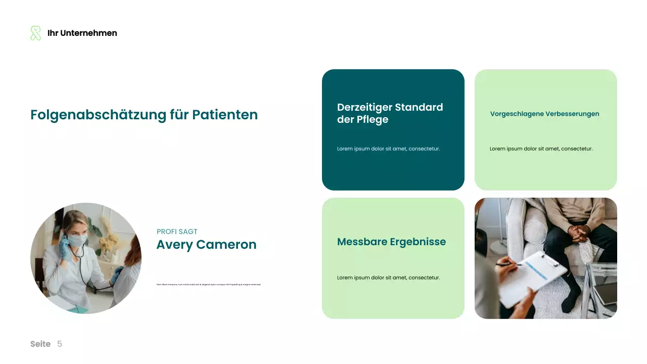 Teal Moderne Gesundheitspflege Präsentation