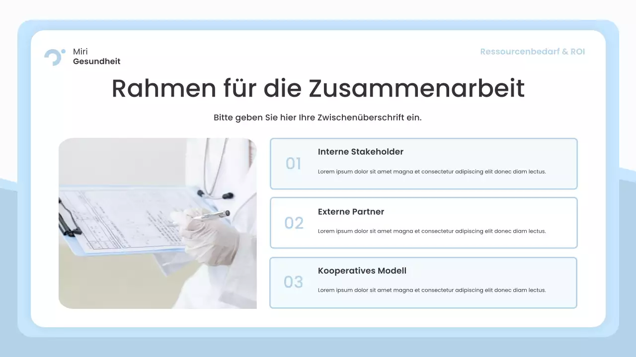 Blaue moderne Gesundheitspräsentation