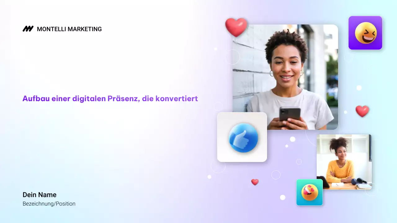 Lila moderne Farbverlauf digitale Marketingpräsentation