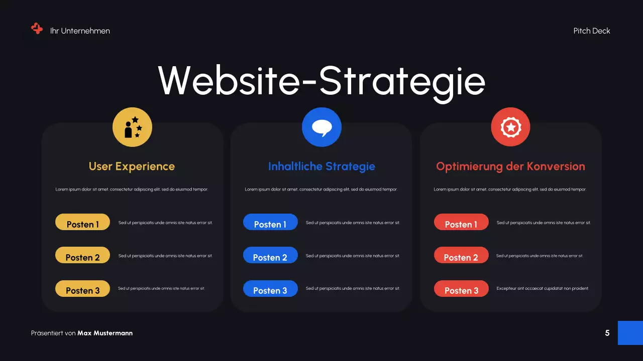 Schwarze moderne digitale Marketing-Promotion-Präsentation