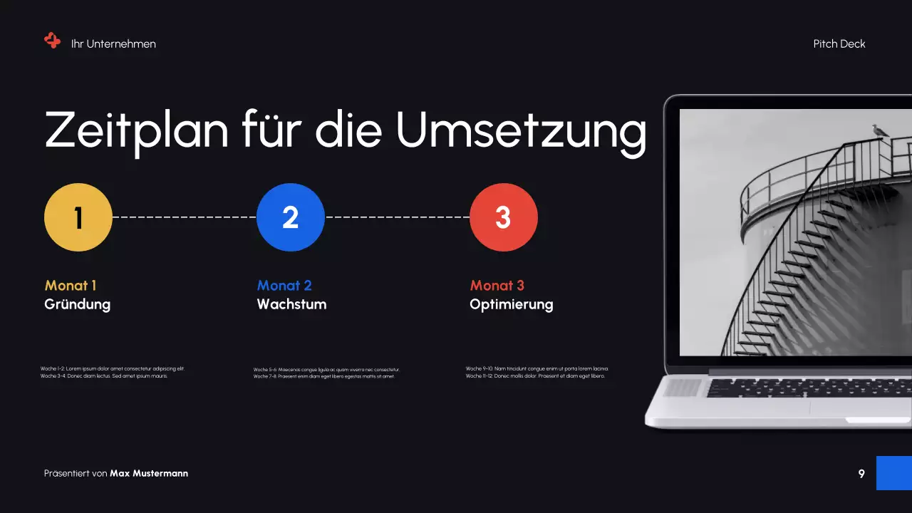 Schwarze moderne digitale Marketing-Promotion-Präsentation