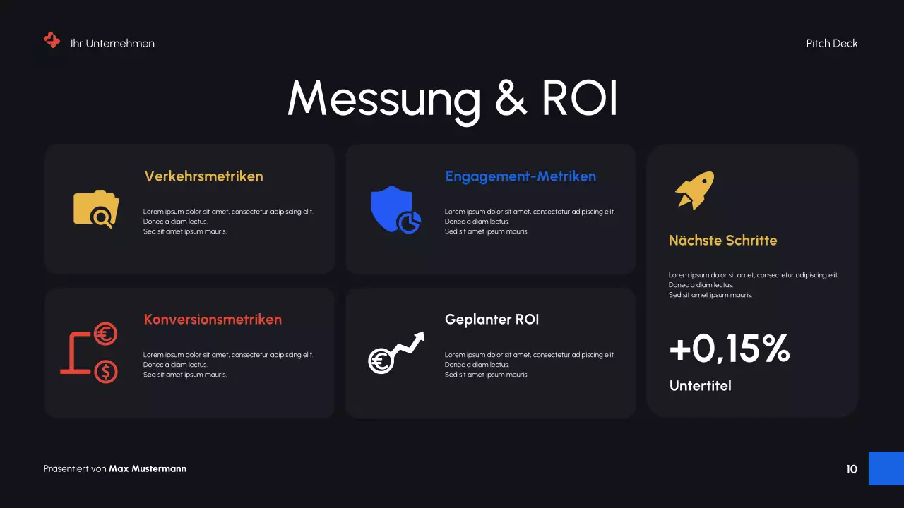 Schwarze moderne digitale Marketing-Promotion-Präsentation