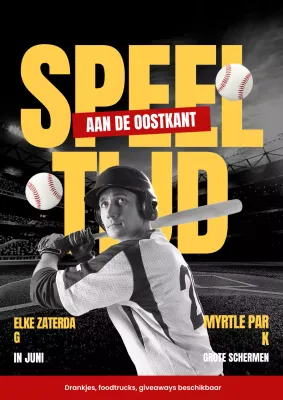 Rode en gele poster voor sportevenementen