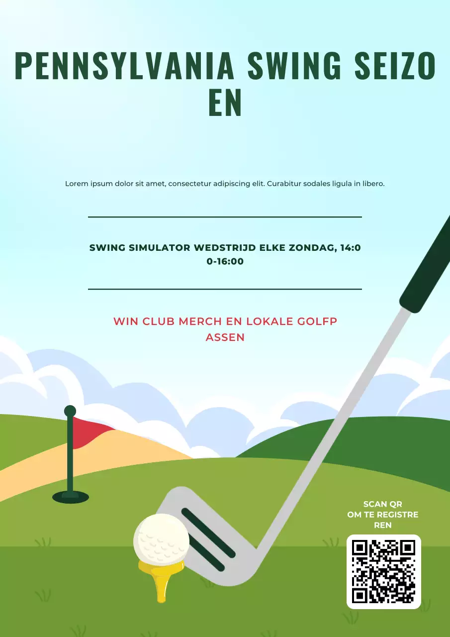 Groene Retro Golf Uitnodigingsposter