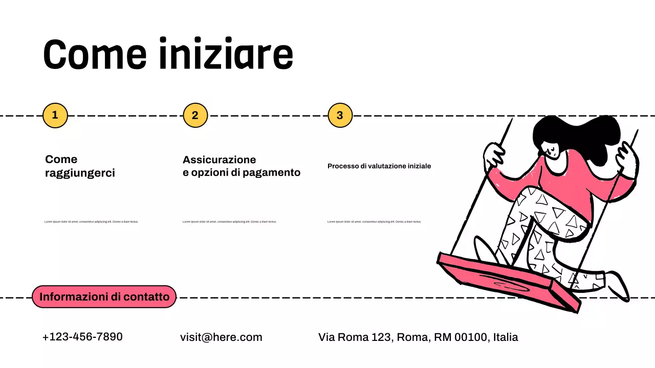 Presentazione del trattamento illustrativo minimale rosa