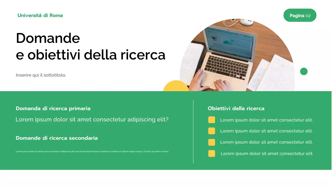 Presentazione della ricerca moderna e verde