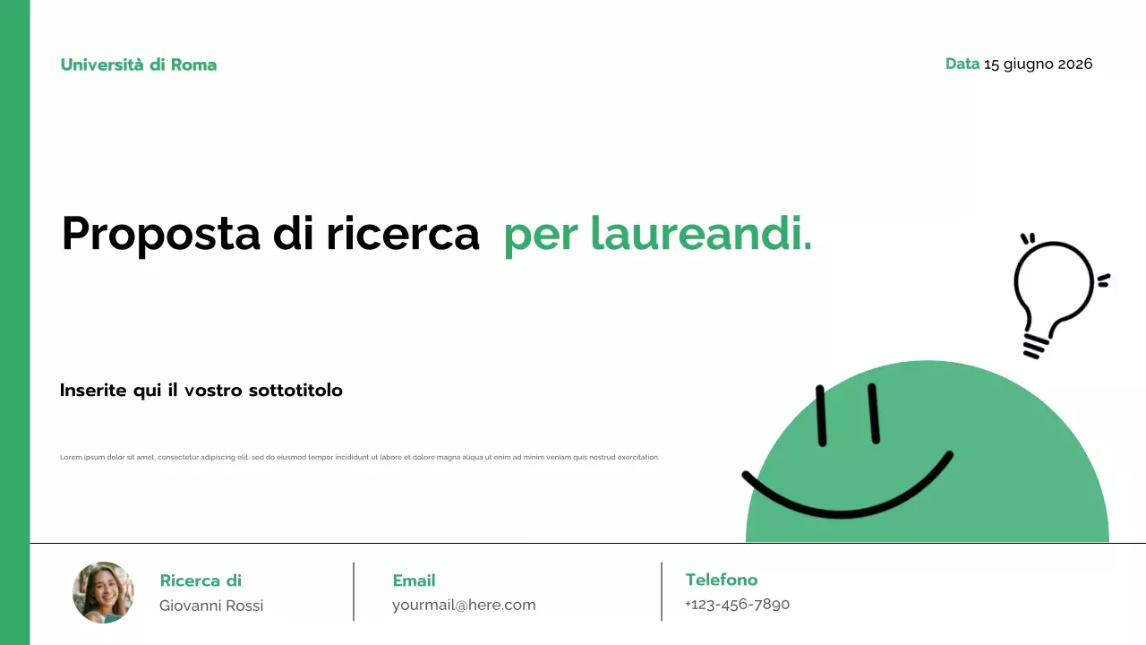 Presentazione della ricerca moderna e verde