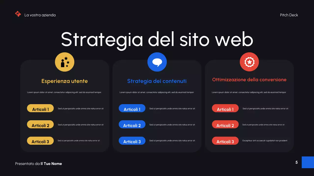 Presentazione promozionale del marketing digitale moderno nero