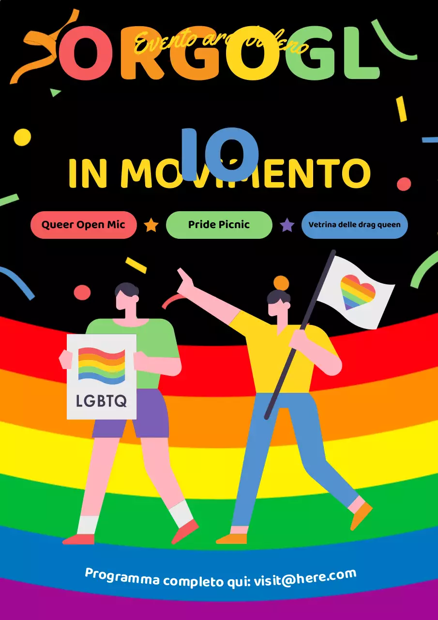 Manifesto illustrativo dell'evento Rainbow Pride