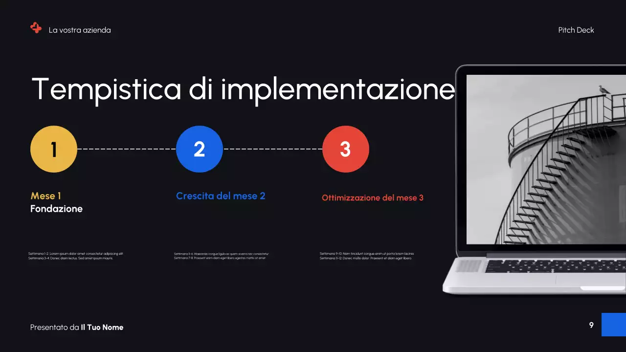 Presentazione promozionale del marketing digitale moderno nero