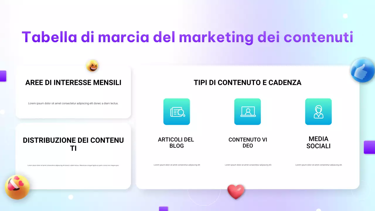 Presentazione di marketing digitale con sfumatura moderna viola