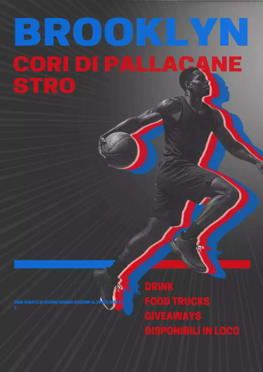 Manifesto dell'evento di basket Red Bold