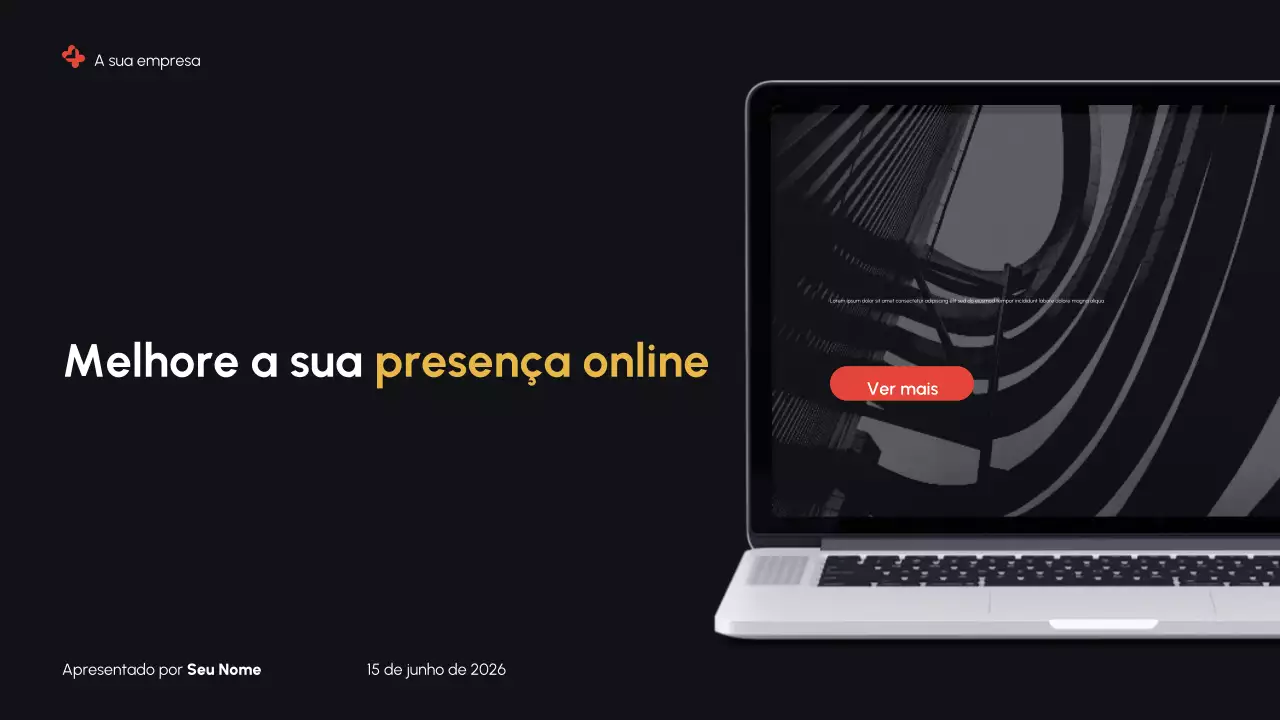 Apresentação de promoção de marketing digital moderno preto