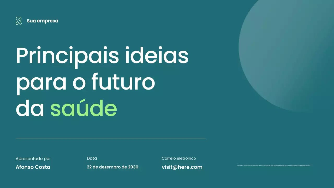 Apresentação Teal Modern Healthcare