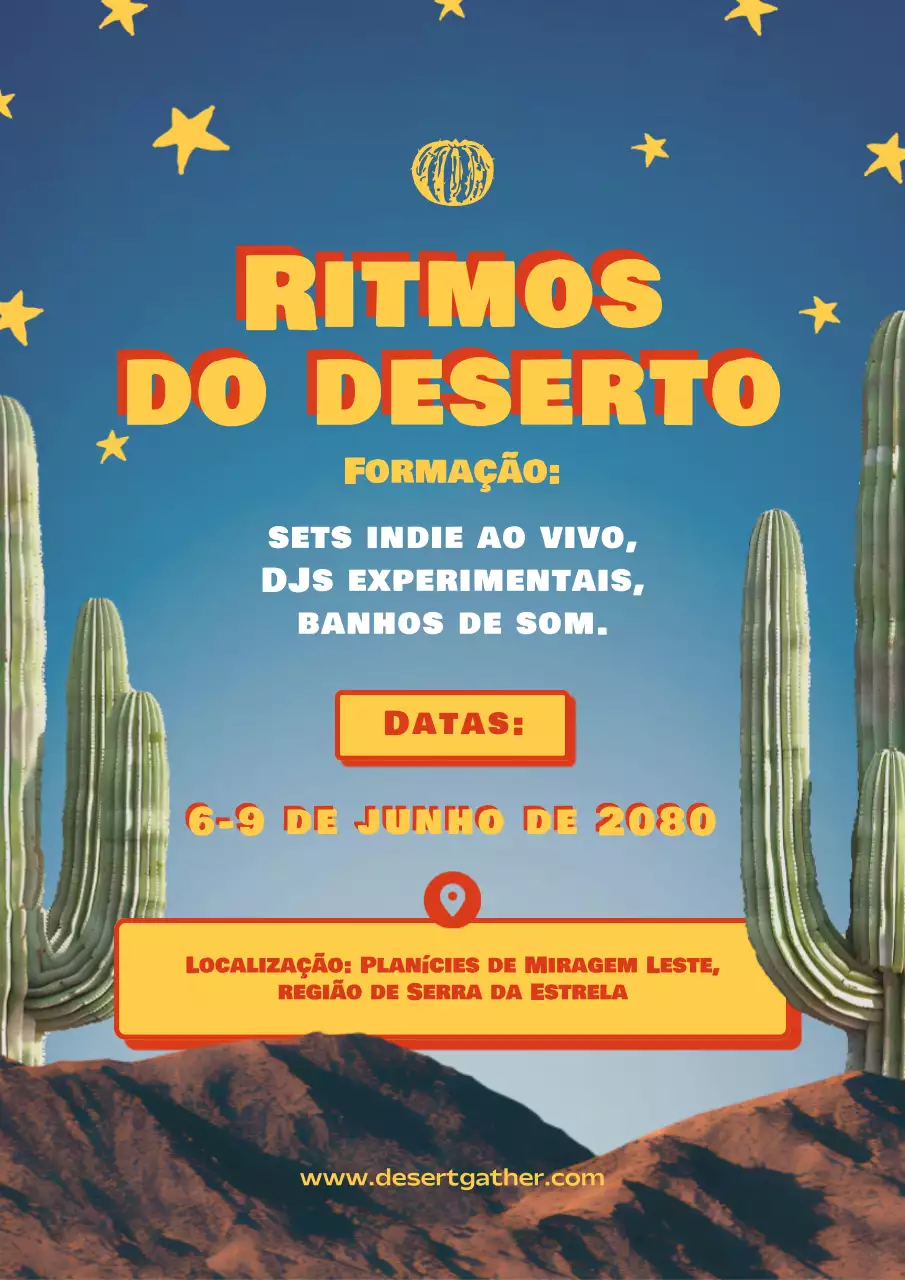 anúncio do evento de música retrô laranja