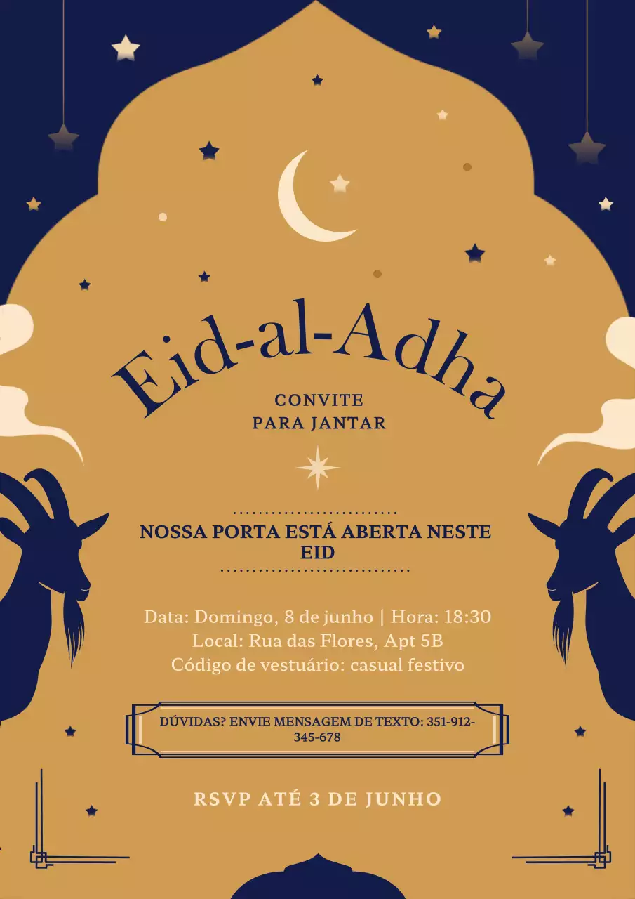 convite tradicional Eid da Marinha
