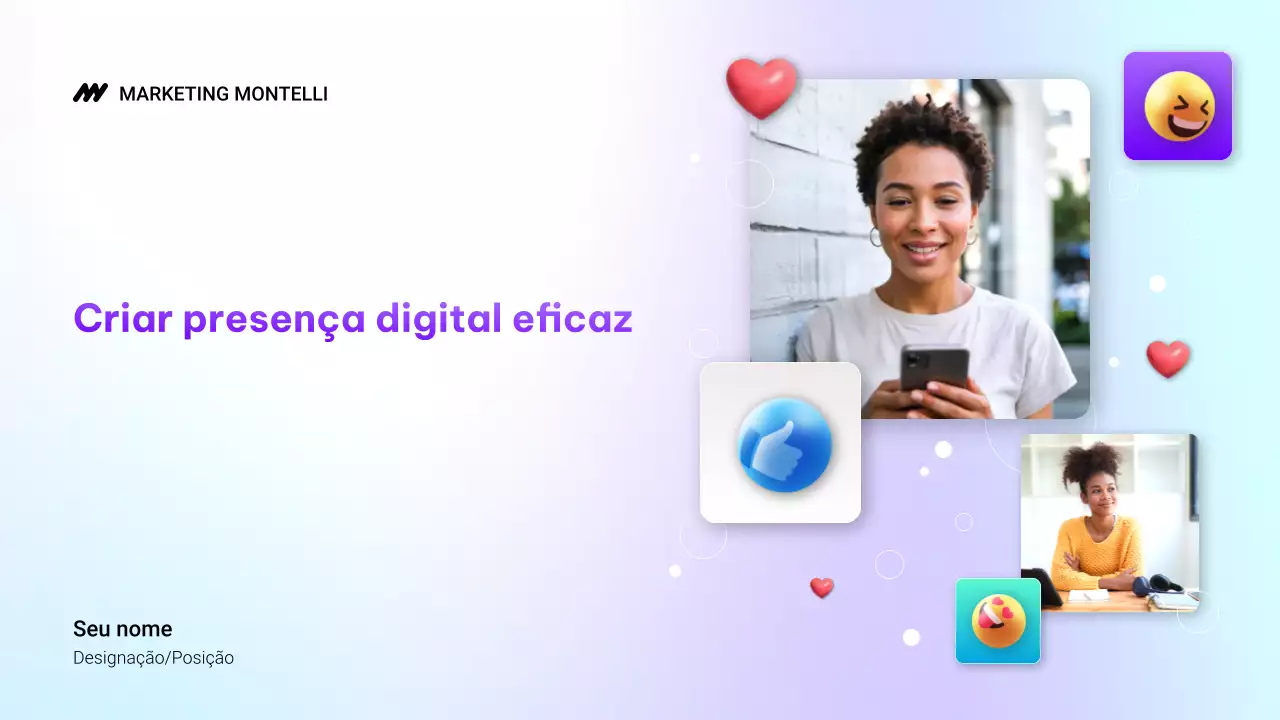 Apresentação de Marketing Digital em Gradiente Roxo Moderno