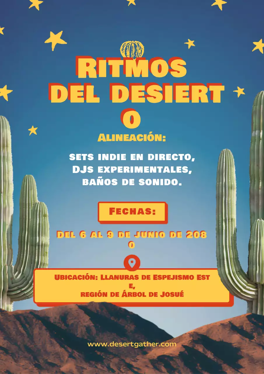 Anuncio de evento musical retro naranja