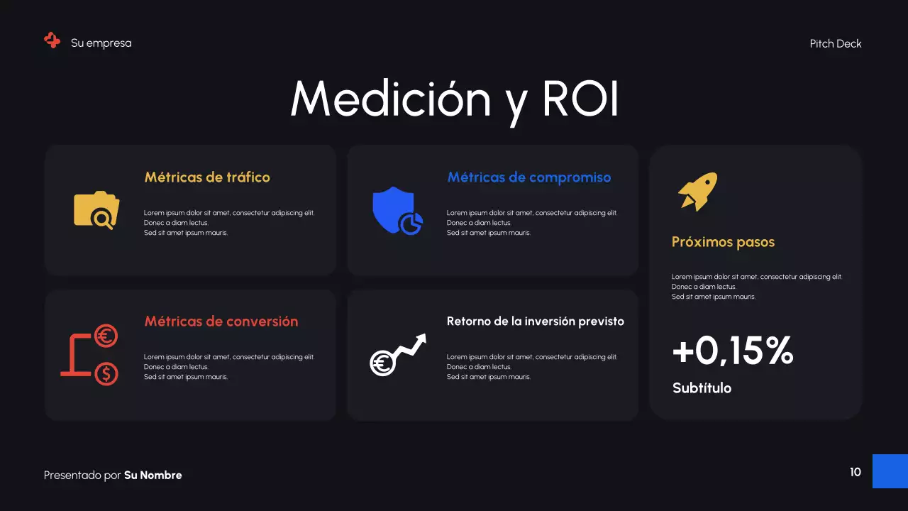 Presentación de promoción de marketing digital moderna en negro