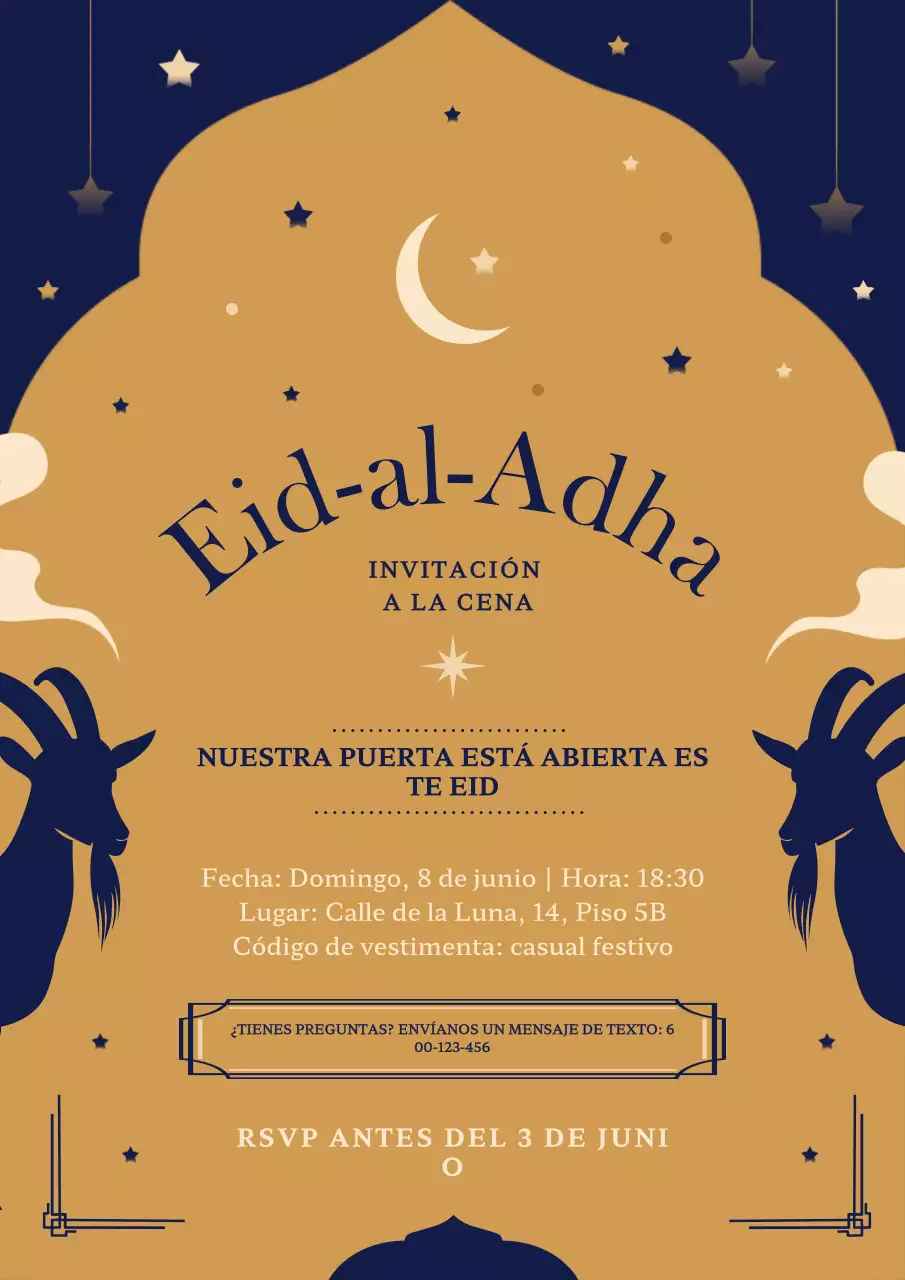 Invitación tradicional de Eid a la marina