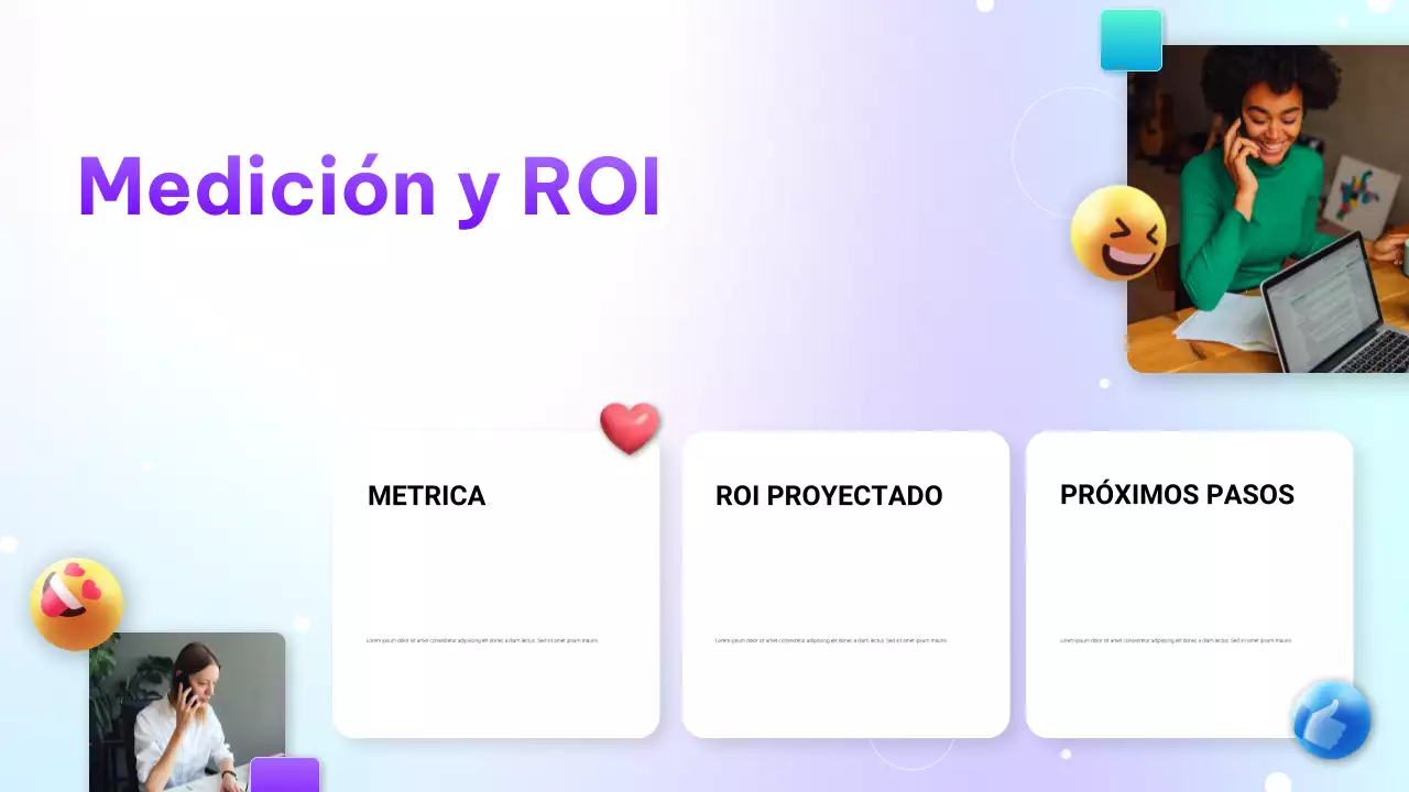 Presentación de marketing digital con degradado moderno morado