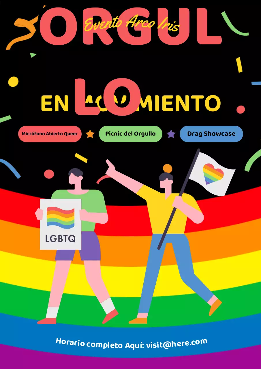 Cartel ilustrativo del evento del Orgullo Arcoíris