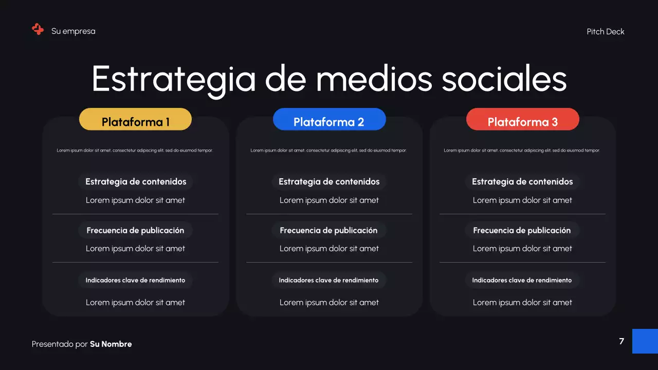 Presentación de promoción de marketing digital moderna en negro