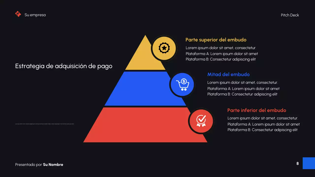 Presentación de promoción de marketing digital moderna en negro