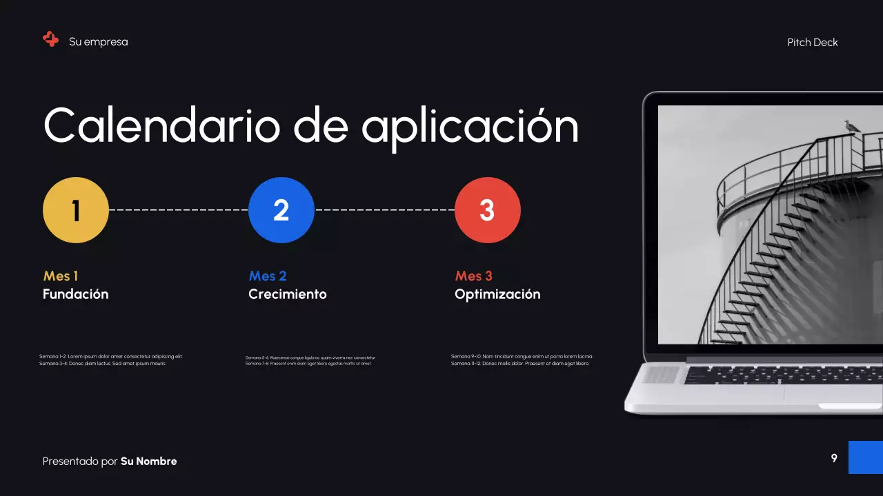 Presentación de promoción de marketing digital moderna en negro