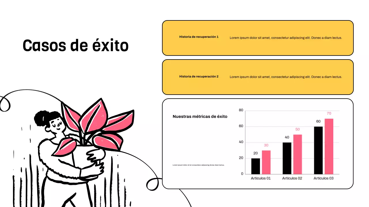 Presentación ilustrativa del tratamiento minimalista rosa