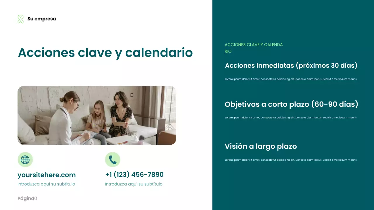 Presentación de atención médica moderna en verde azulado