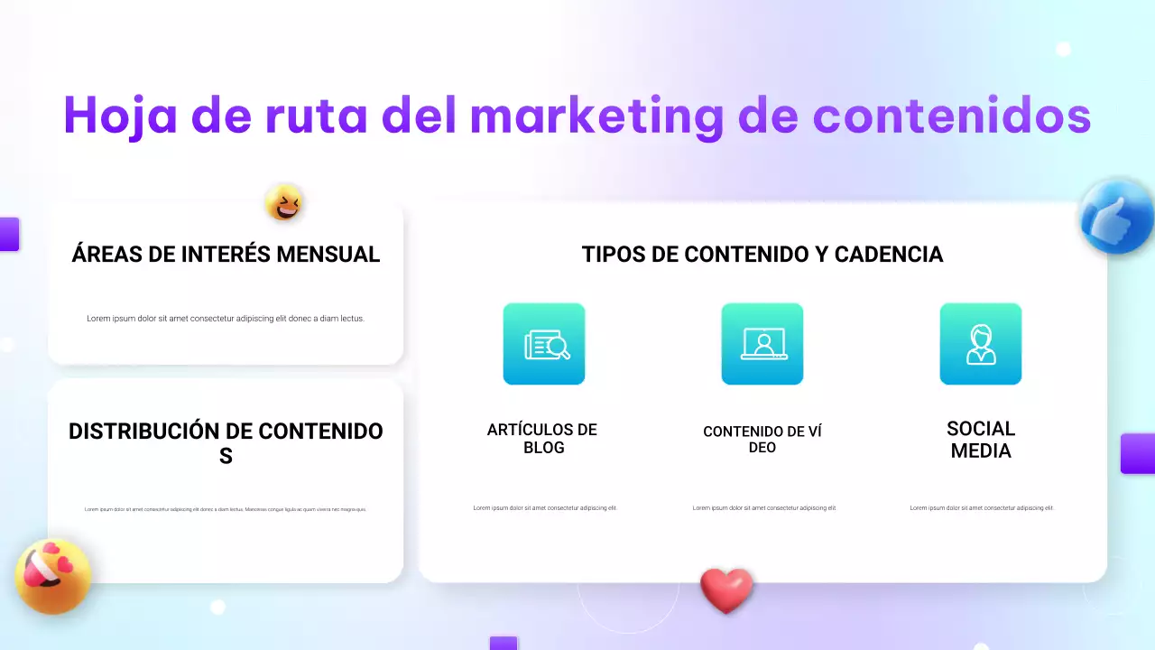 Presentación de marketing digital con degradado moderno morado