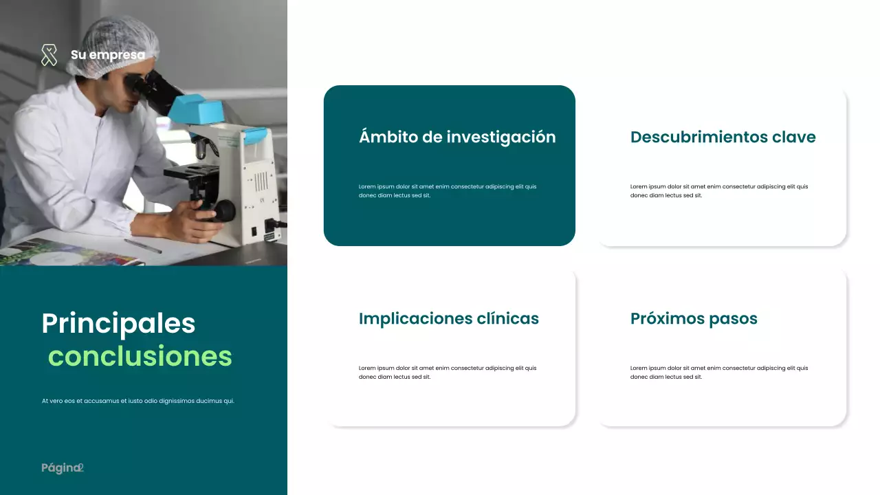 Presentación de atención médica moderna en verde azulado